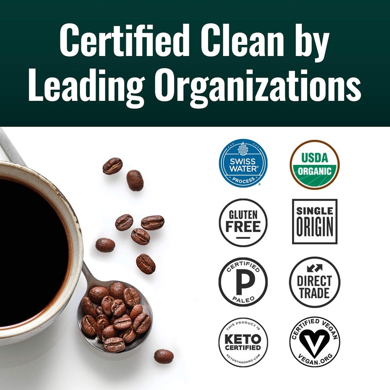 Natural Force - Organic Clean Decaf Coffee, Mold & Mycotoxin Free, Lab Tested for Toxins & Purity, Low Acidity, Whole Bean Swiss Water Decaf Medium Roast, 12 oz - Image 4